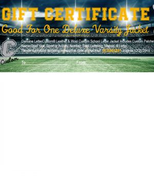 Gift Certificate Deluxe Letter Jacket